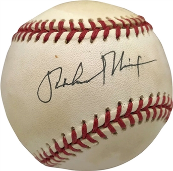 Richard Nixon Single Signed ONL White Baseball (PSA/DNA)
